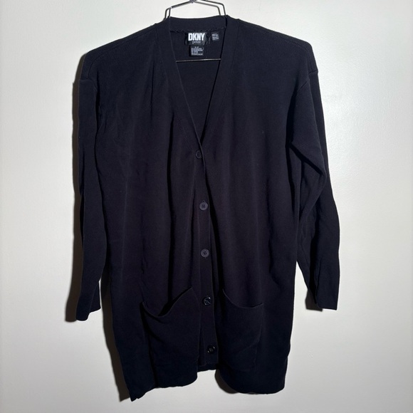 Vintage DKNY Petite Cotton Blend Cardigan - Picture 1 of 6